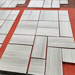 Azulejos de mármol de madera blanca