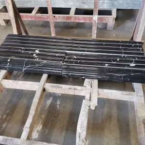 Línea de borde de piedra de mármol negro marquina